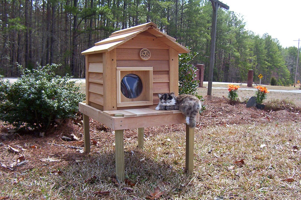 17  Cat  House  with Platform Custom Dog  Cat  Houses  by Blythe Wood Works