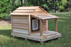 medium dog house with porch and deck with optional SealSafe door