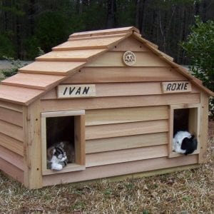 Duplex Cat house with optional name plates