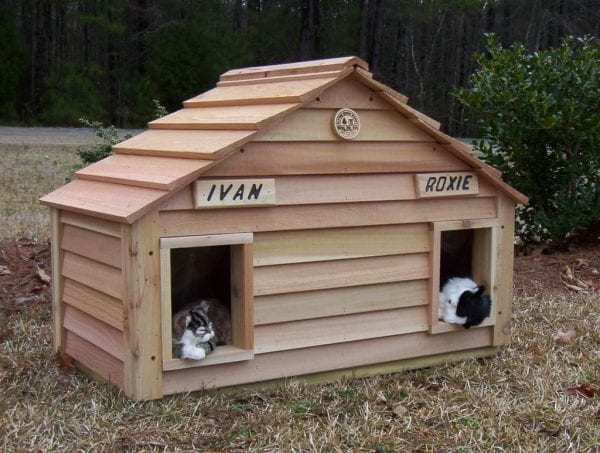 Duplex Cat house with optional name plates