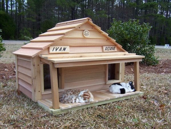 Duplex Cat house with optional porch and deck